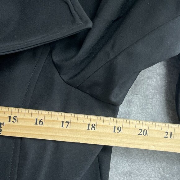 Halston Women's M Black Belted Trench Coat Water-Resistant Polyester JCK0229 - Picture 7 of 14